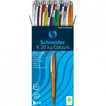 Klikacie guľôčkové pero Schneider K20, modré, 20 ks