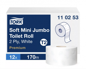Tork Mini Jumbo jemný toaletný papier v kotúči Premium, 12 ks