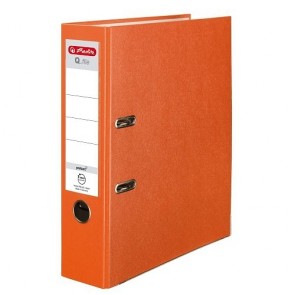 Pákový zakladač Herlitz Q.file, poloplastový, šírka chrbta 8 cm, oranžový